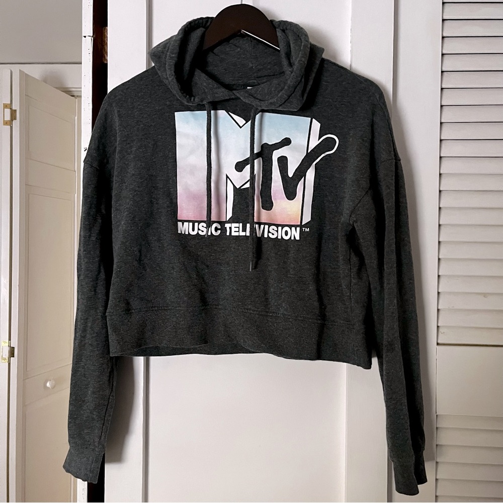 MTV cropped hoodie sweatshirt